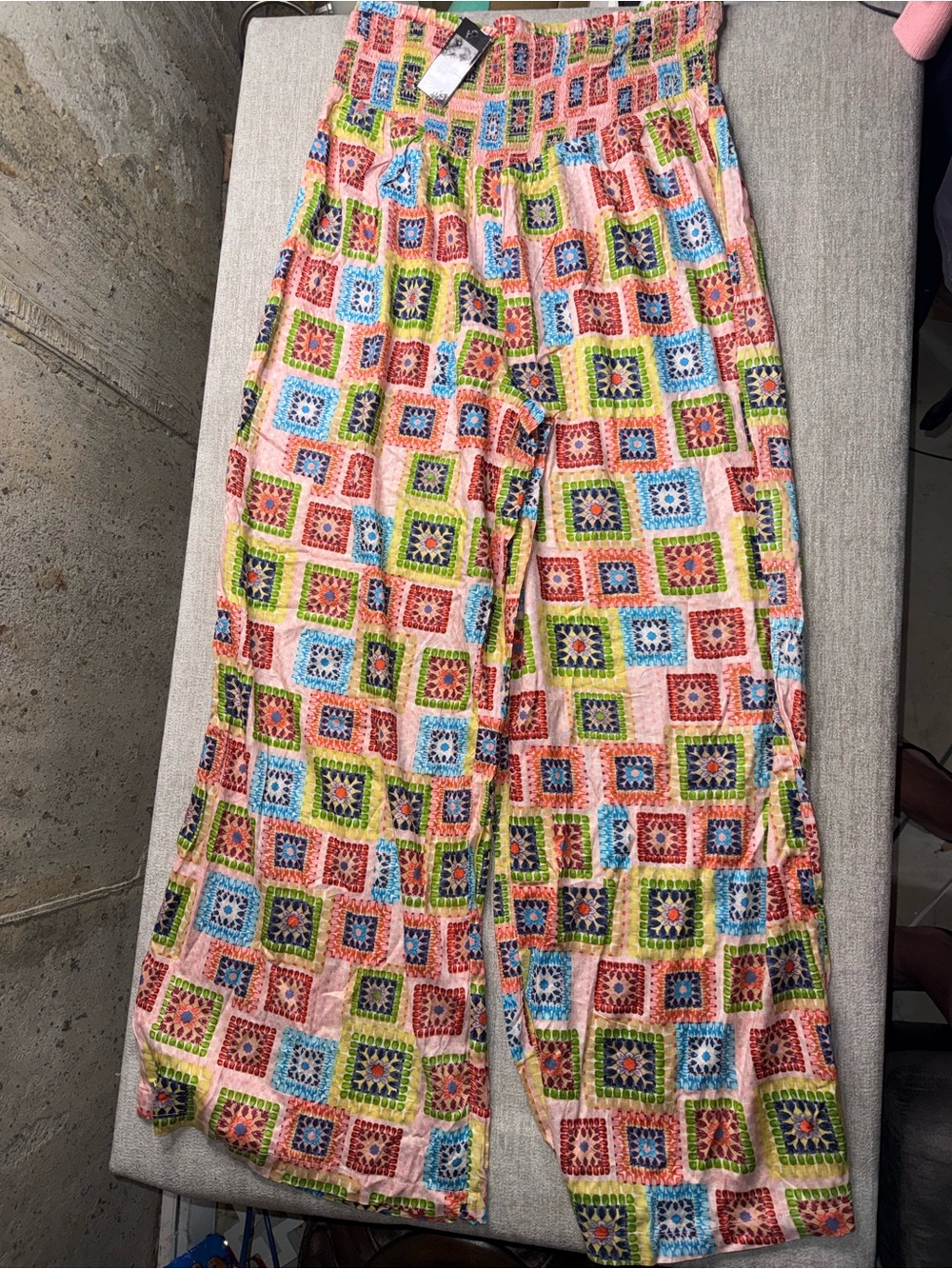 TOXIK3 Crochet Print Wide Leg Palazzo Pants Women’s XL NWT